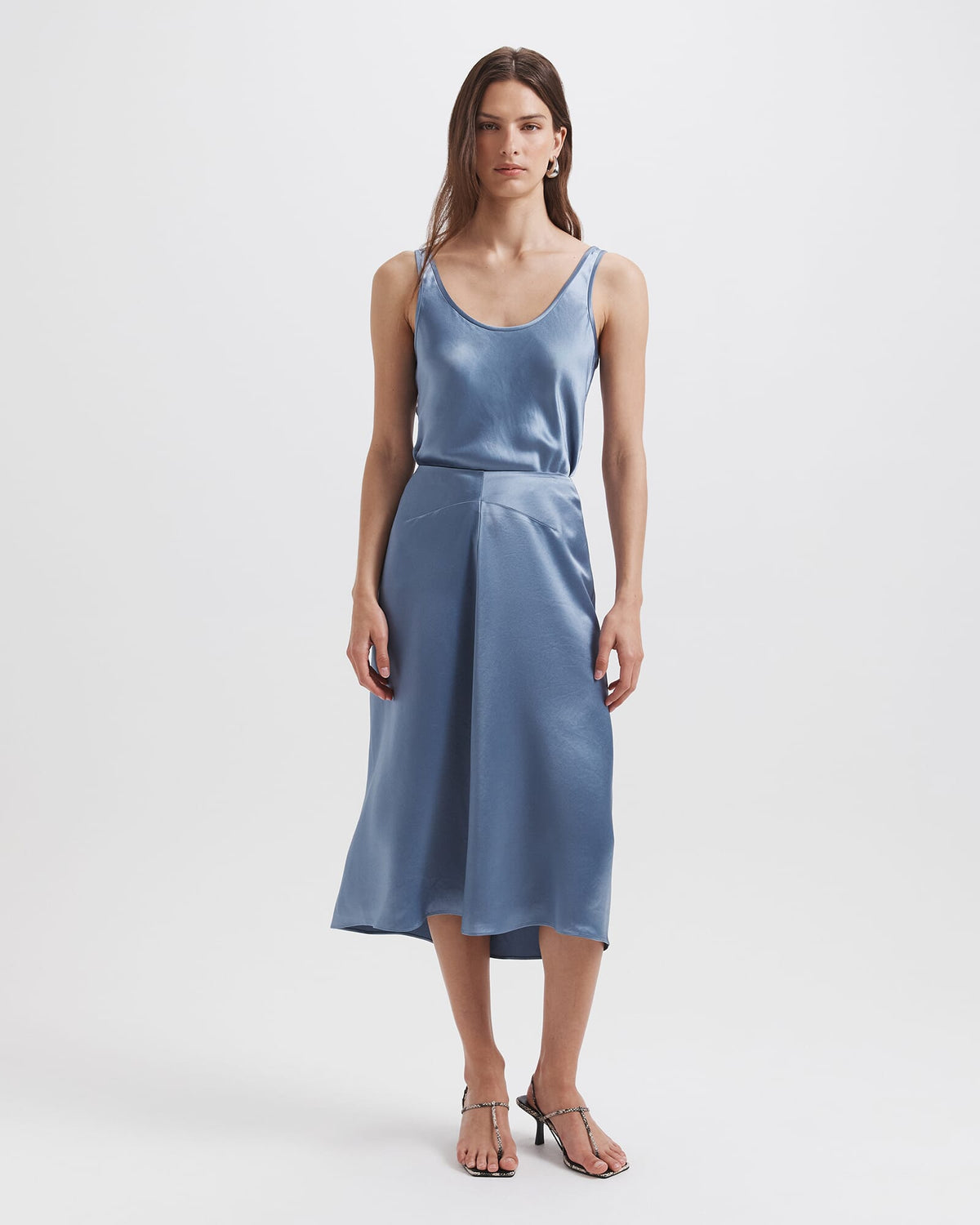 Sallee Draped Front Midi Skirt