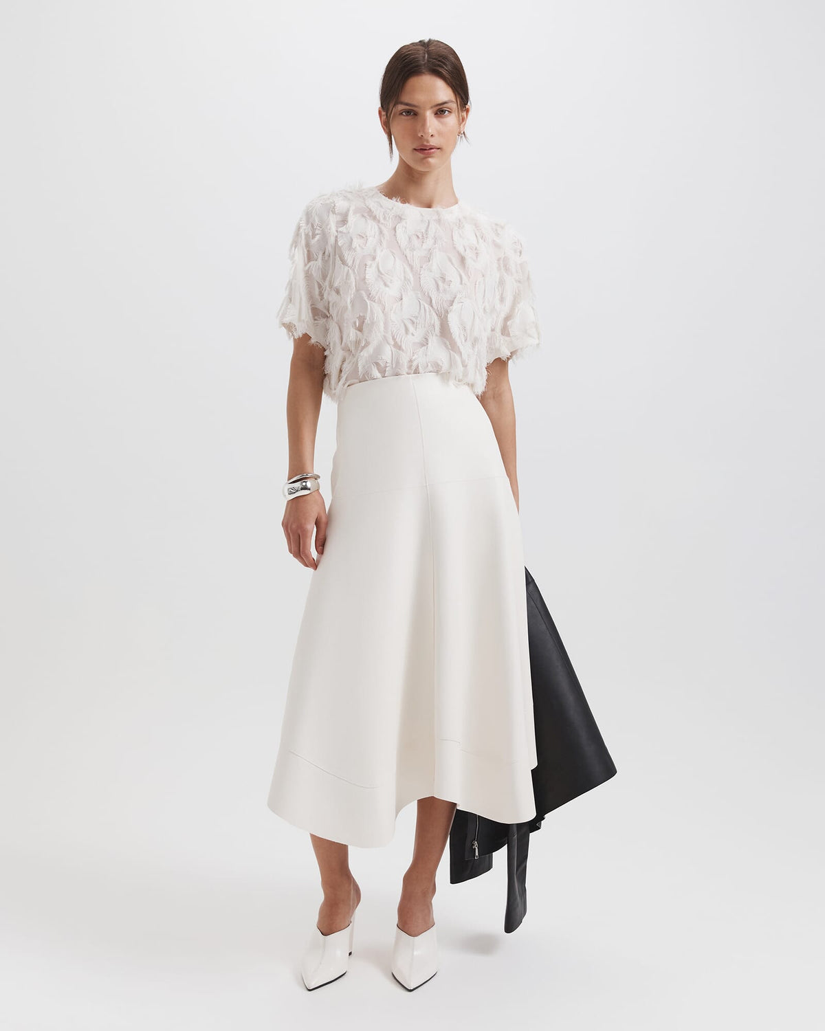 Viv Faux Leather Midi Skirt