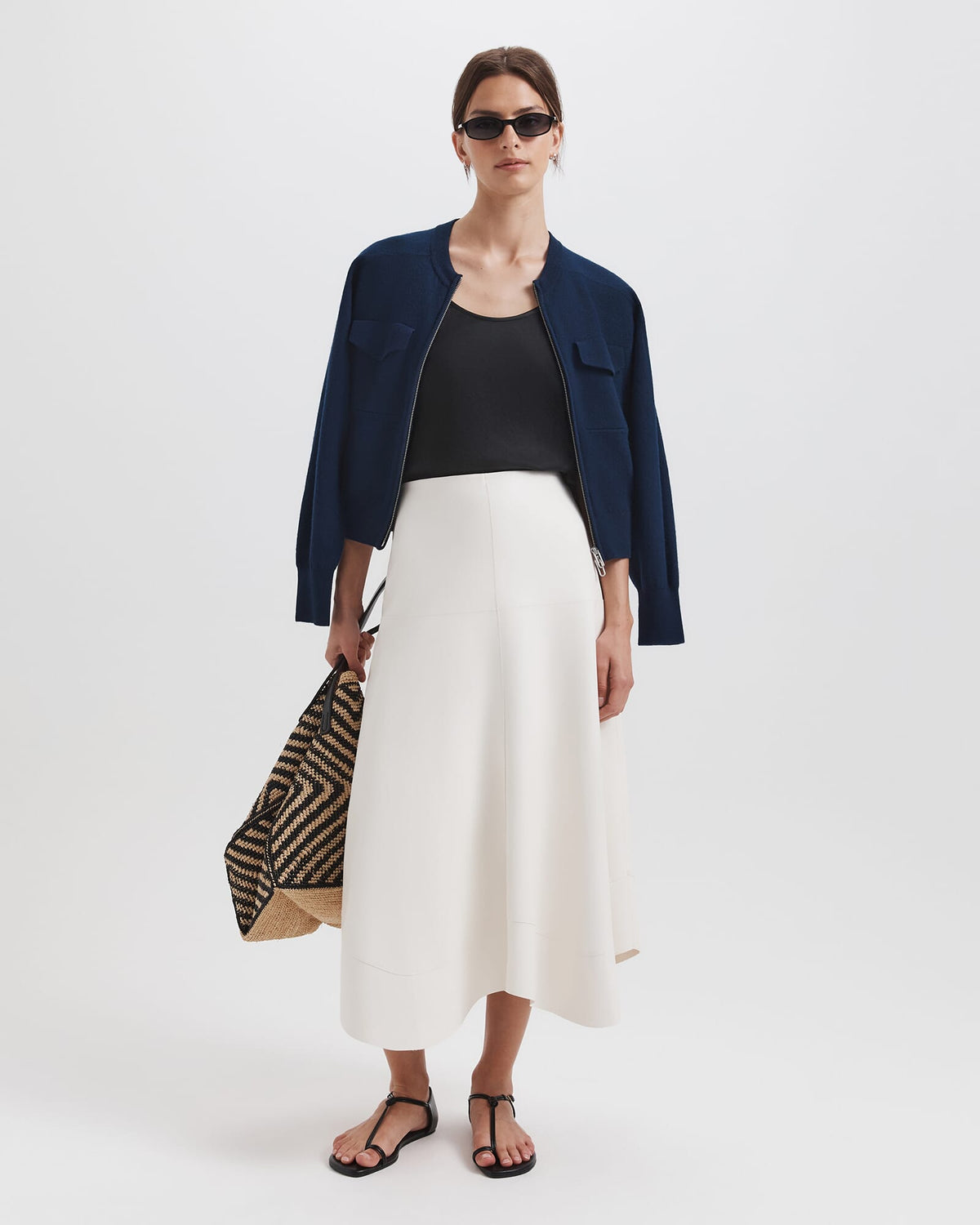Viv Faux Leather Midi Skirt