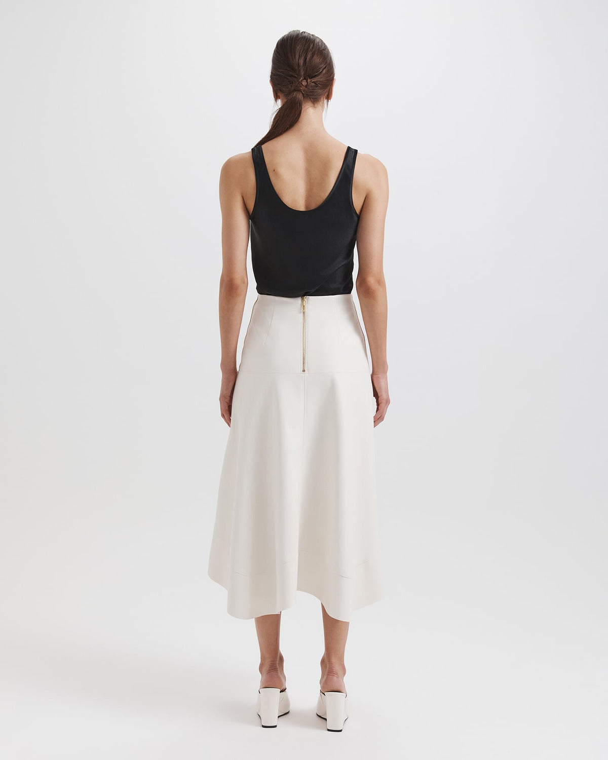 Viv Faux Leather Midi Skirt