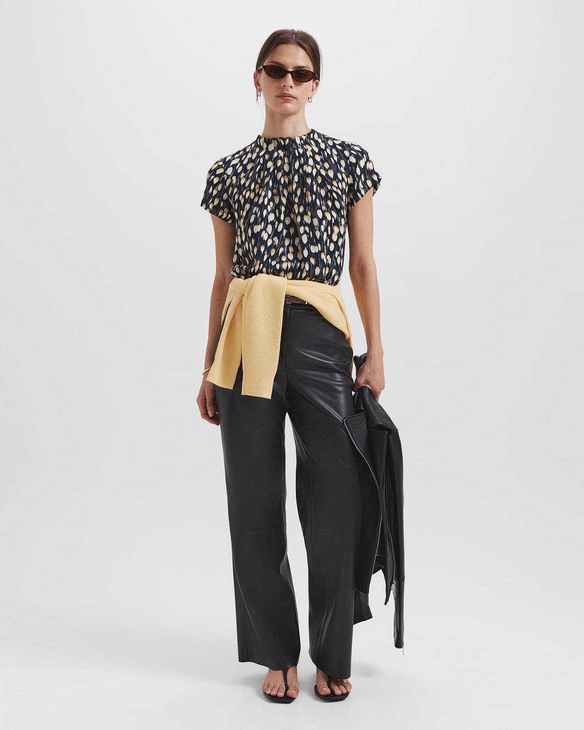 Starling Silk High Neck Short Sleeve Top