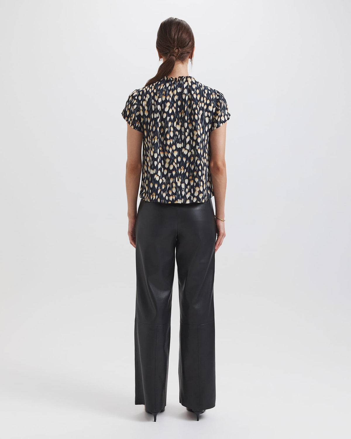 Starling Silk High Neck Short Sleeve Top