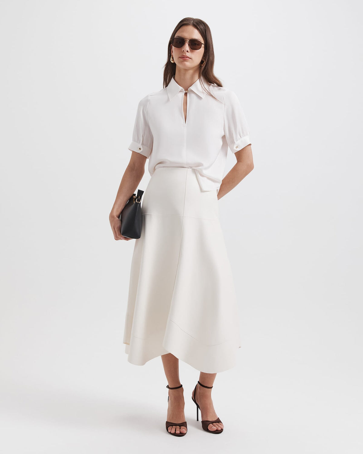 Sadie Silk Short Sleeve Blouse