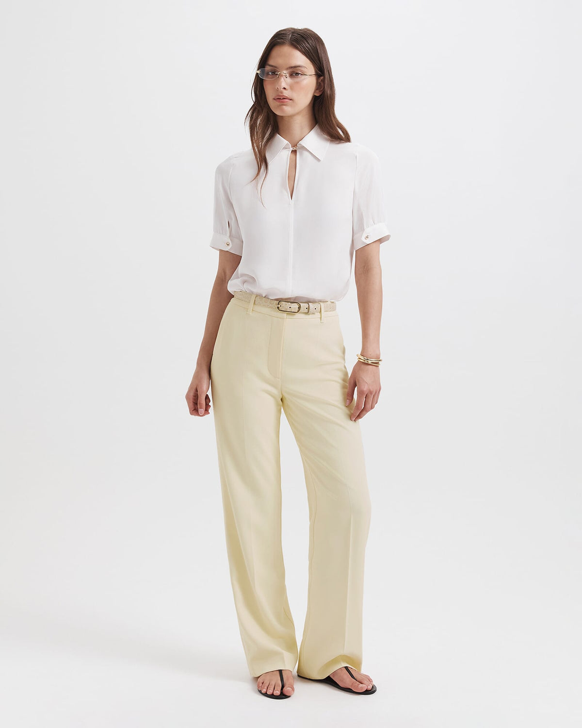 Sadie Silk Short Sleeve Blouse