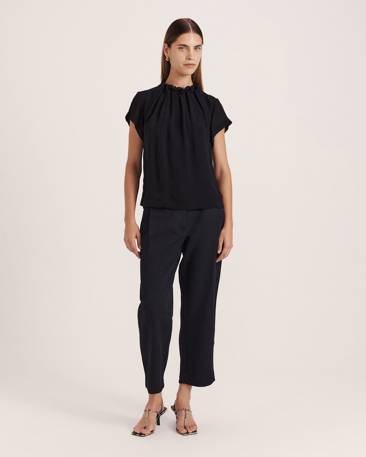 Willa High Neck Short Sleeve Top