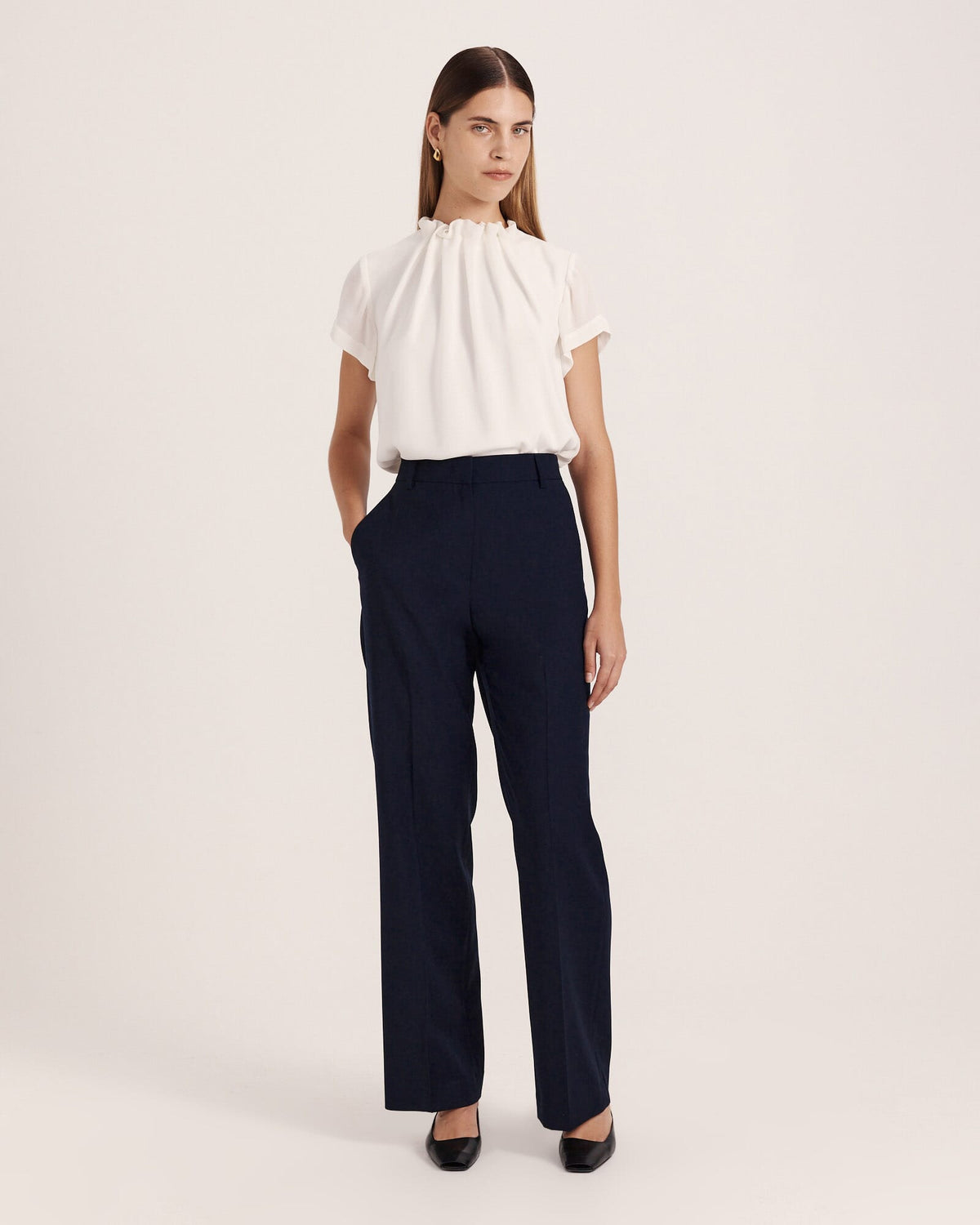 Willa High Neck Short Sleeve Top