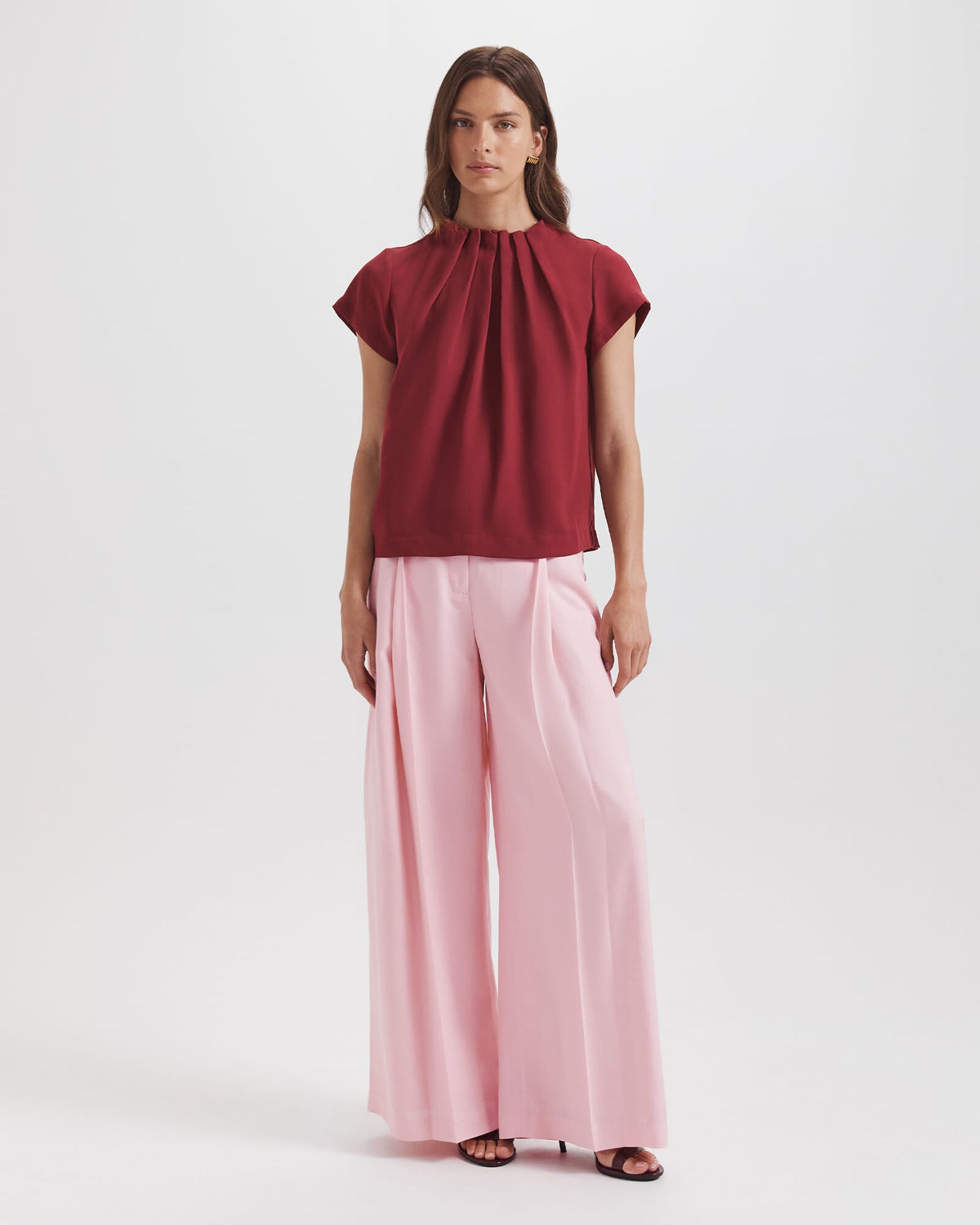 Willa High Neck Short Sleeve Top