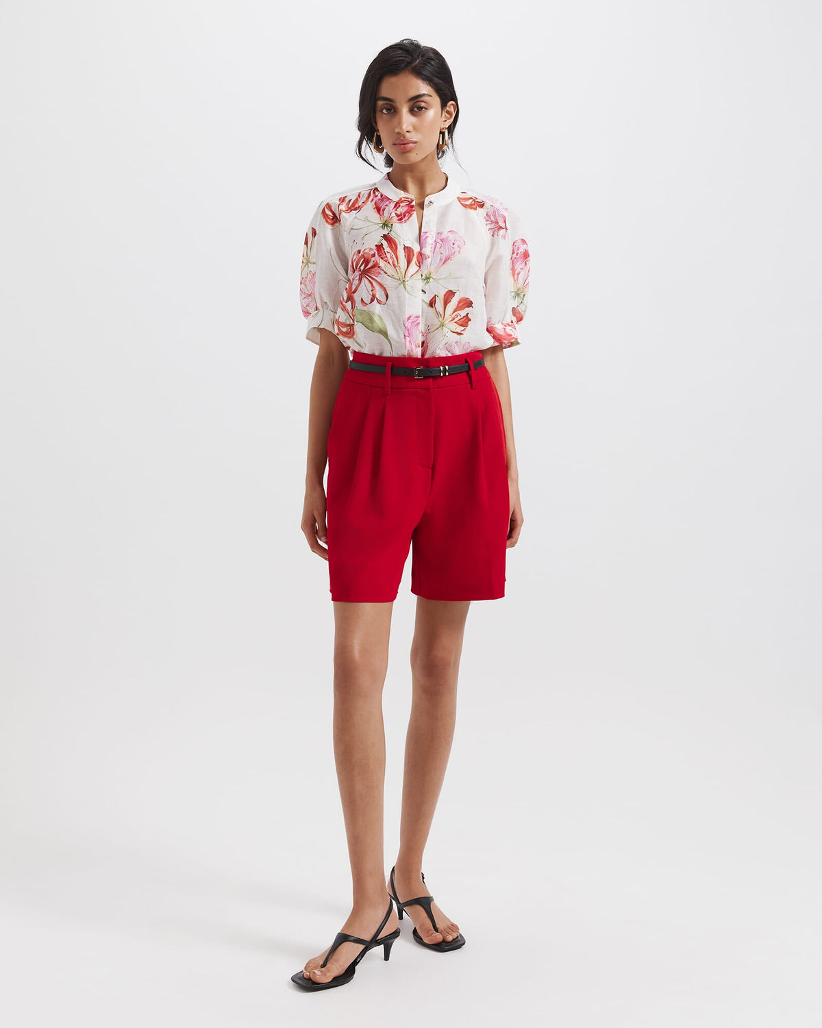 Mariposa Silk Linen Short Sleeve Blouse