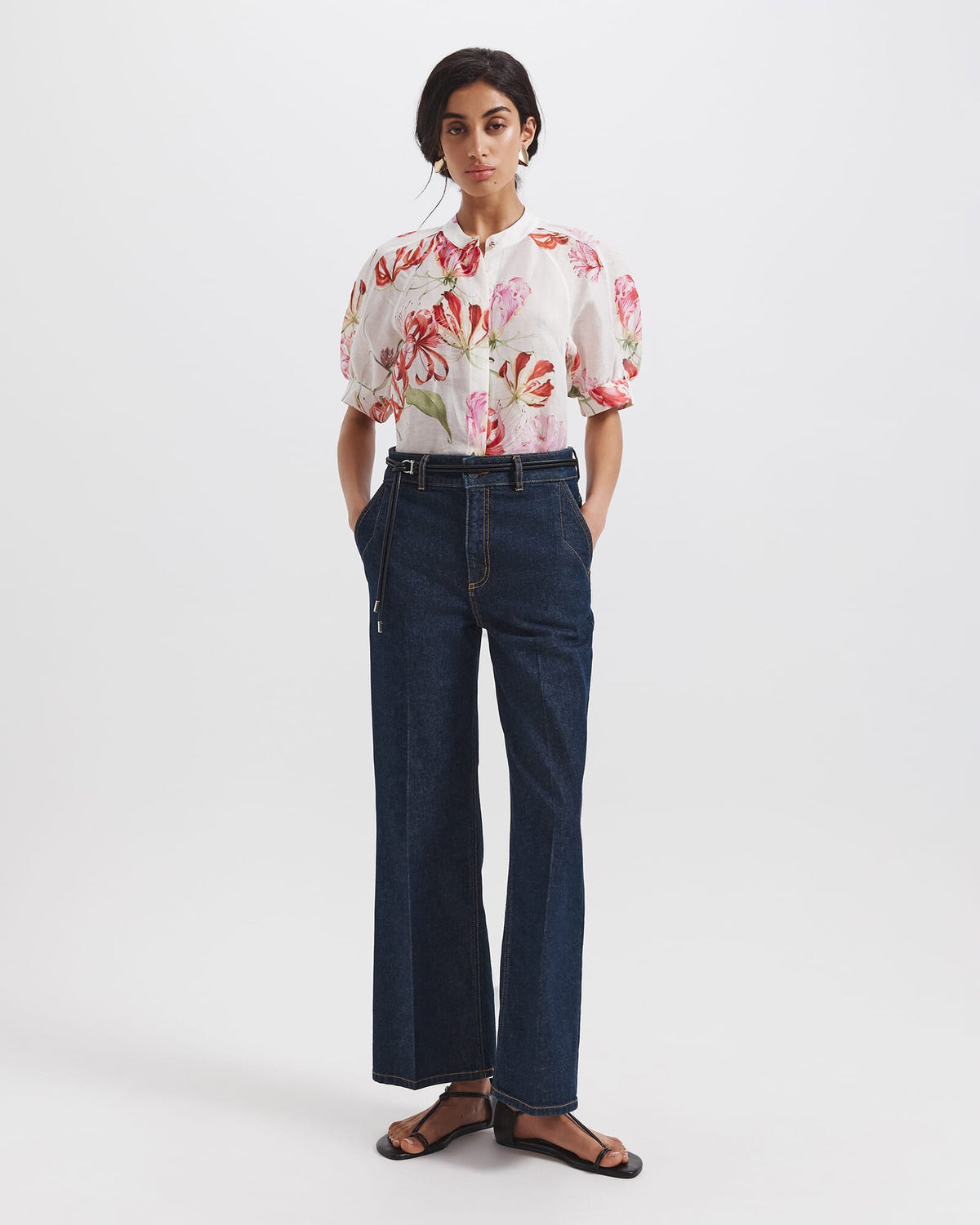Mariposa Silk Linen Short Sleeve Blouse