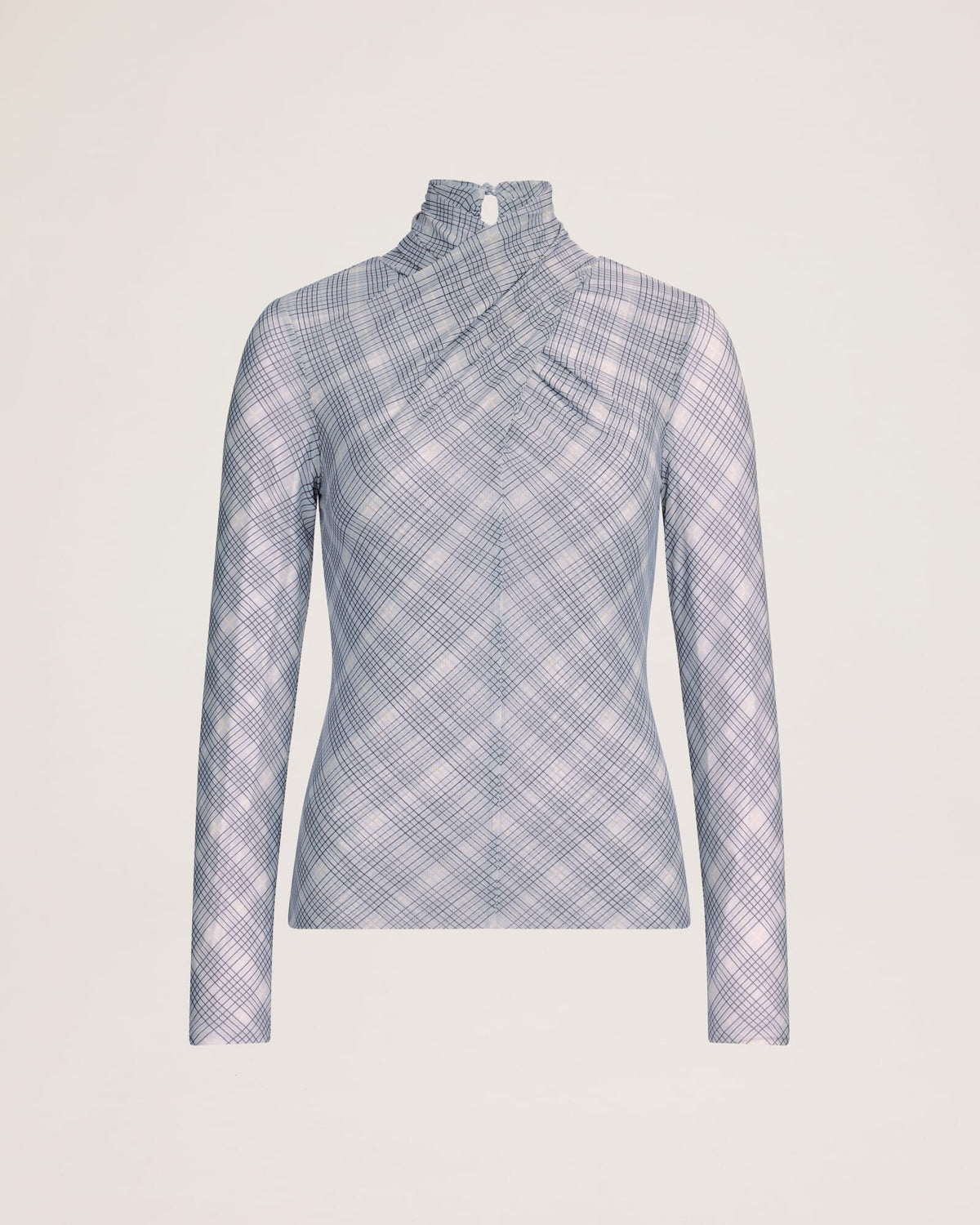 Astrid Check Mesh Long Sleeve Top