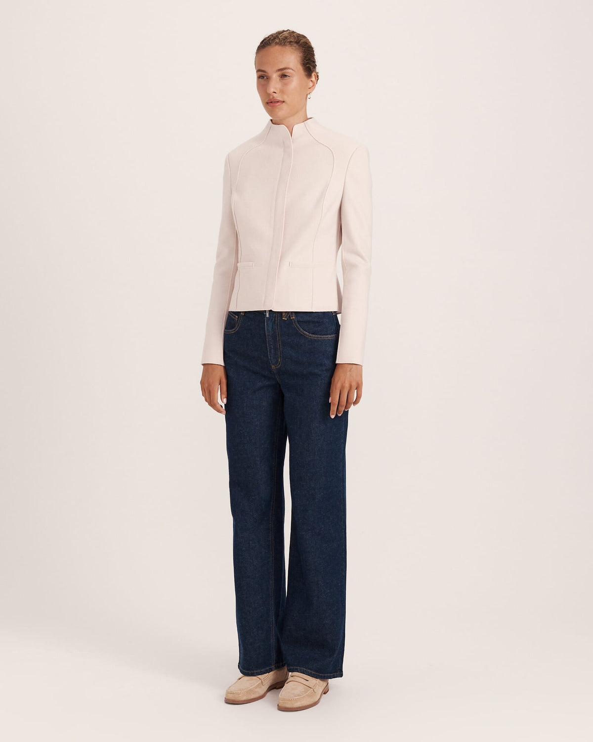 Karla Wool Fitted Biker Jacket