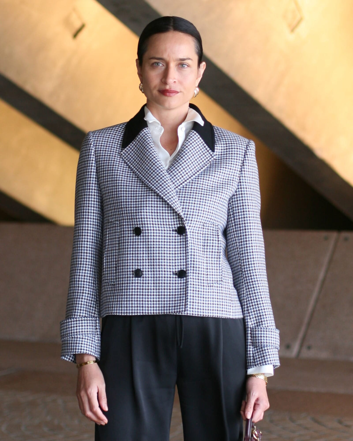 Prudence Wool Check Peacoat