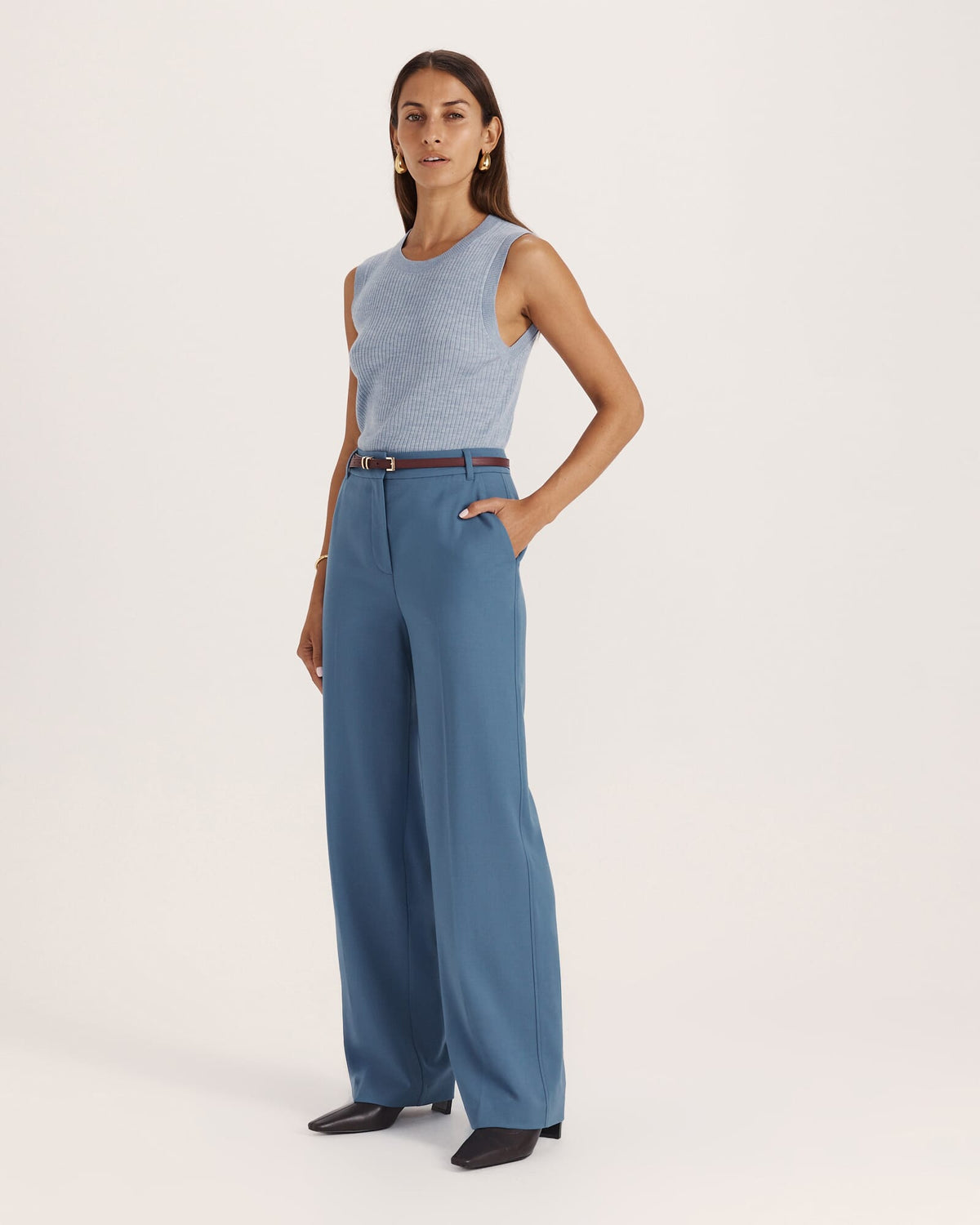 Celeste Wool Straight Leg Pant