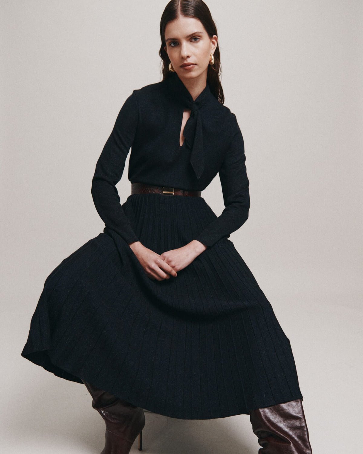 Mariya Sparkling Knit Skirt