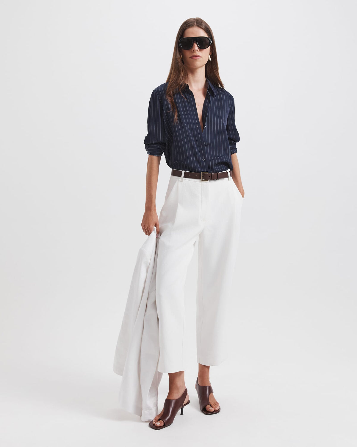 Polly Pinstripe Silk Shirt