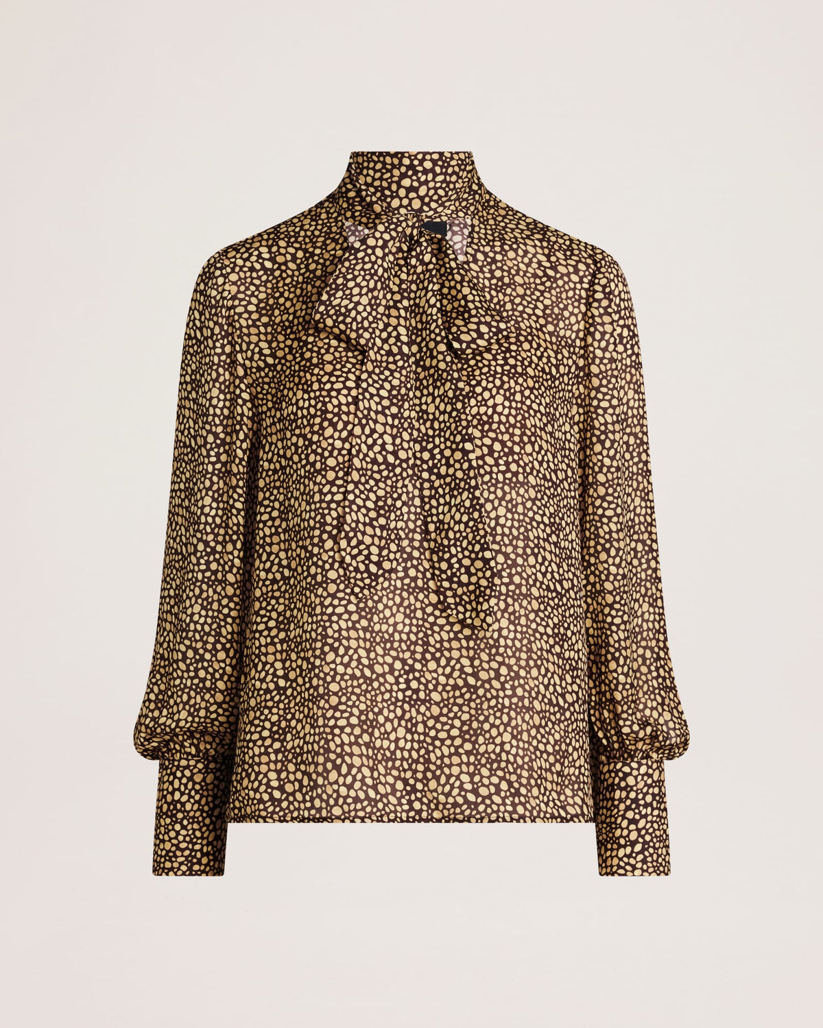 Ohio Silk Long Sleeve Tie Neck Blouse