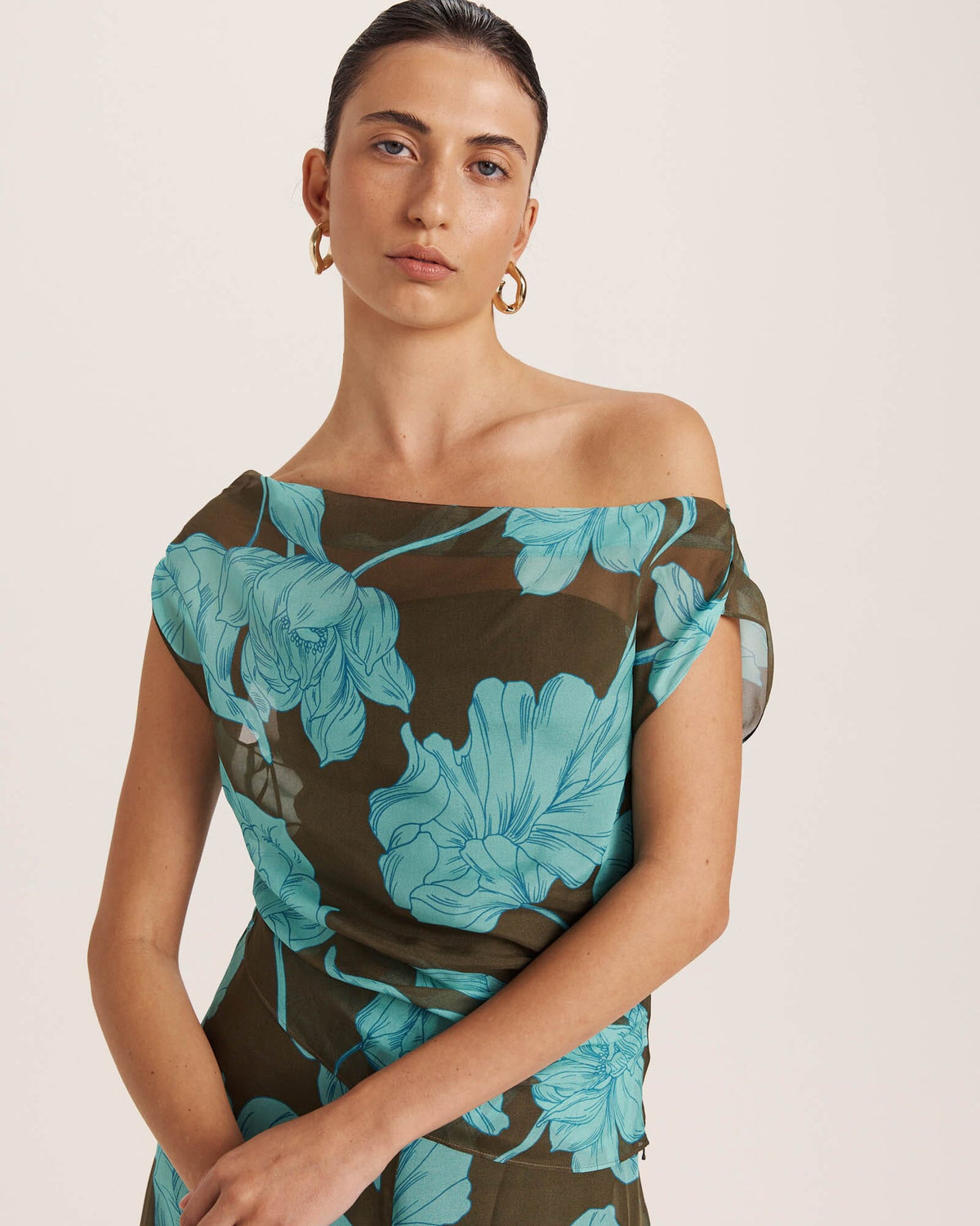 Verdisa Silk Off Shoulder Top