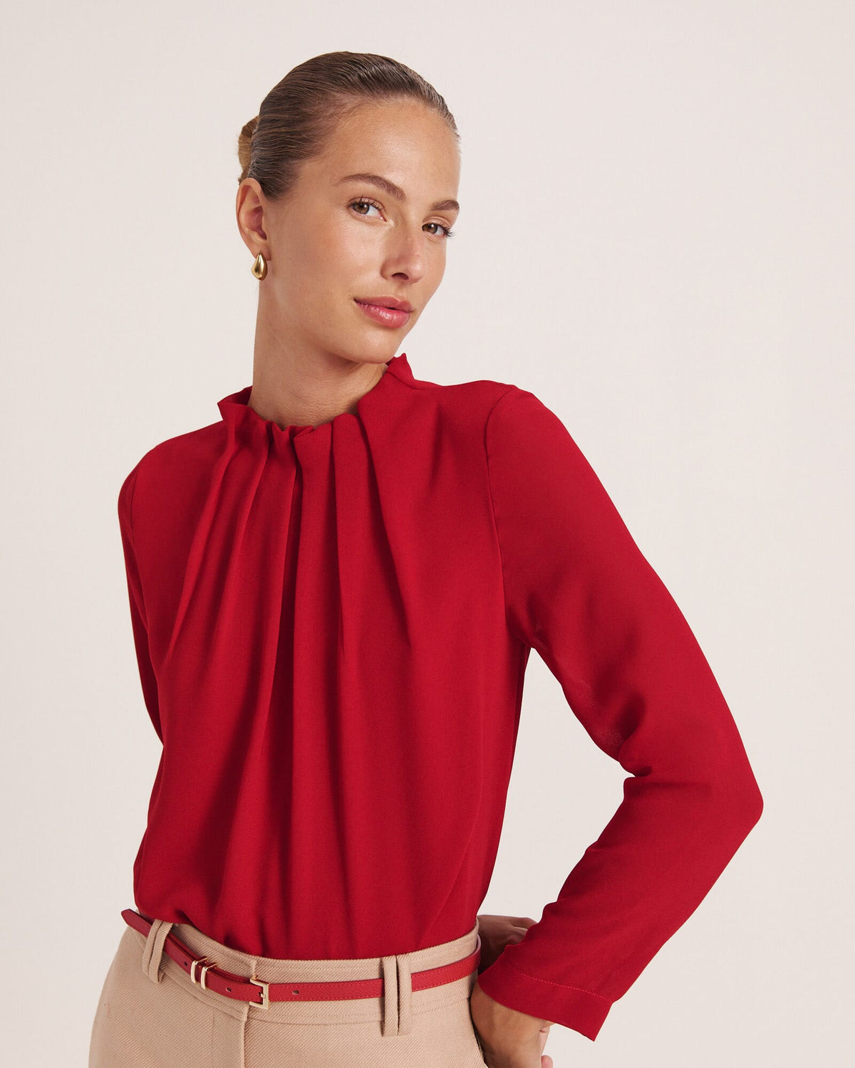 Willa High Neck Long Sleeve Top